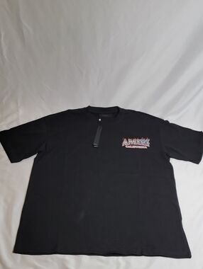AMIRI "Sunny Place" Black Tee with California Flame Logo